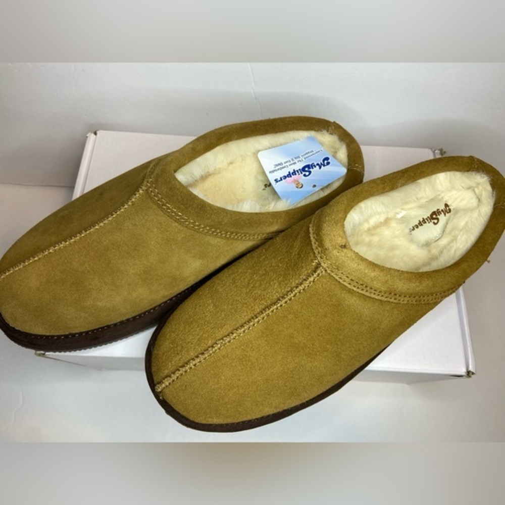 MySlippers Men's Slip-On Slippers, Size 8, Chestnut Brown, New in Original Box - Picture 15 of 16